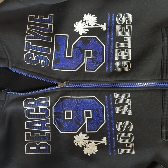 Fast Track zip Beach Style LA warm fleece black full zip up hoodie. Sz XXL - Picture 3 of 9